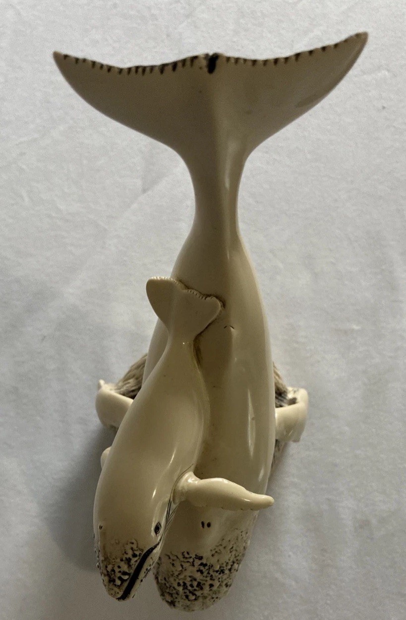 Beautifully Sculptured Humpback Whale with Calf Figurine -G.H. Cook Company