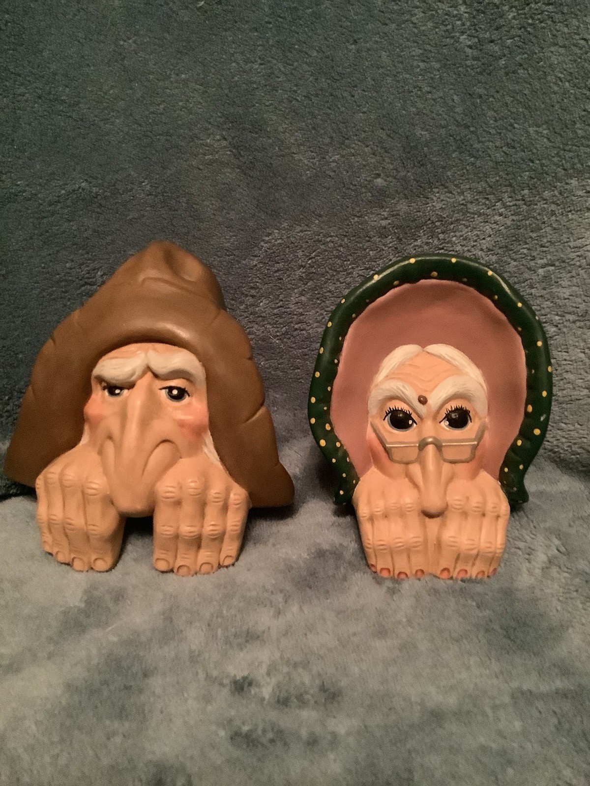 Grandpa And Grandma Handmade Figurines, Shelf Sitters