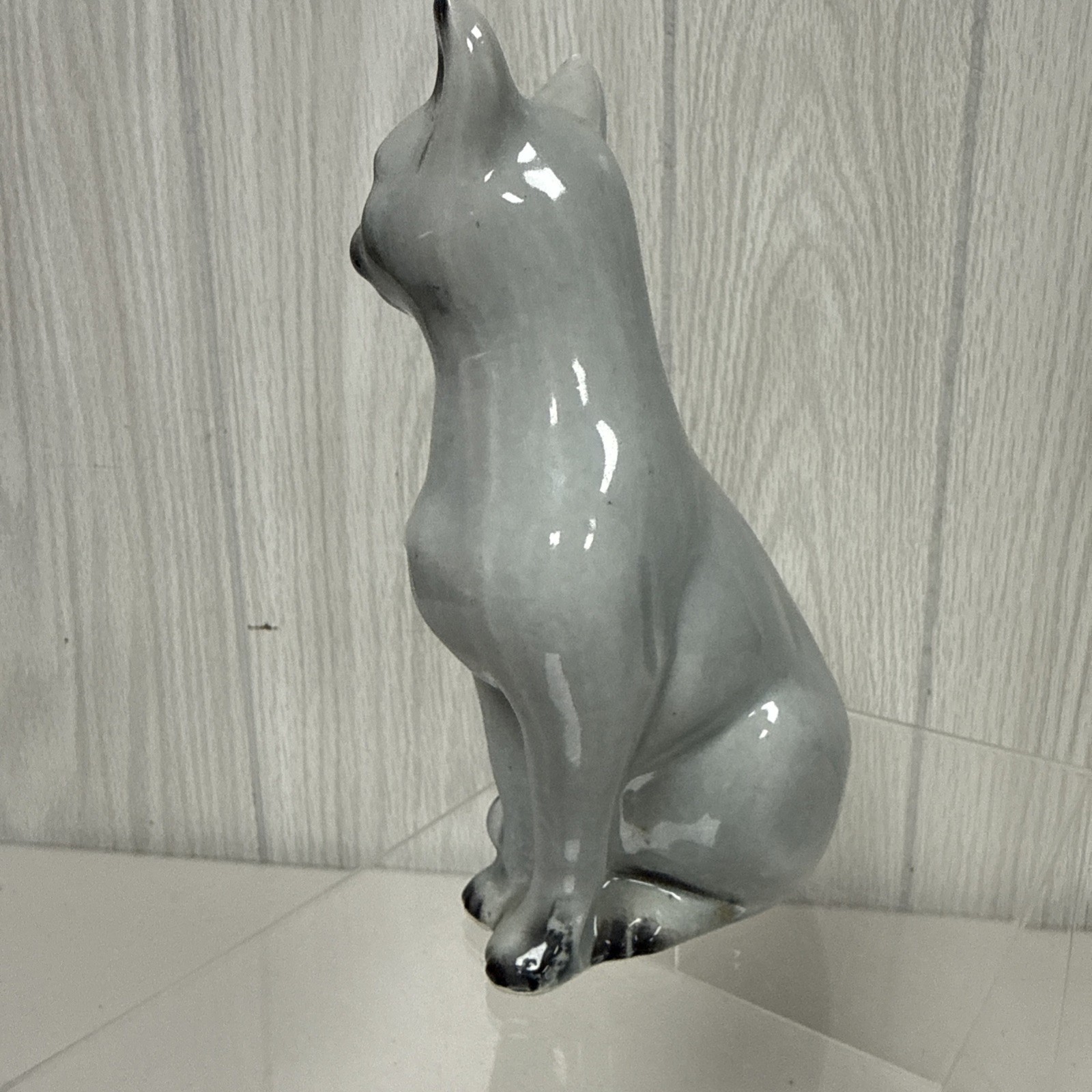 HTF Color Siamese Cat Figurine Blue Eyes Made In Brazil VINTAGE MCM 6.5″