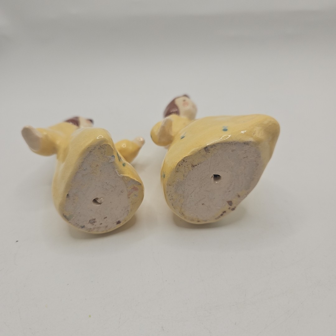 Two Vintage Yellow Angel Figures 3.5 Inches Tall