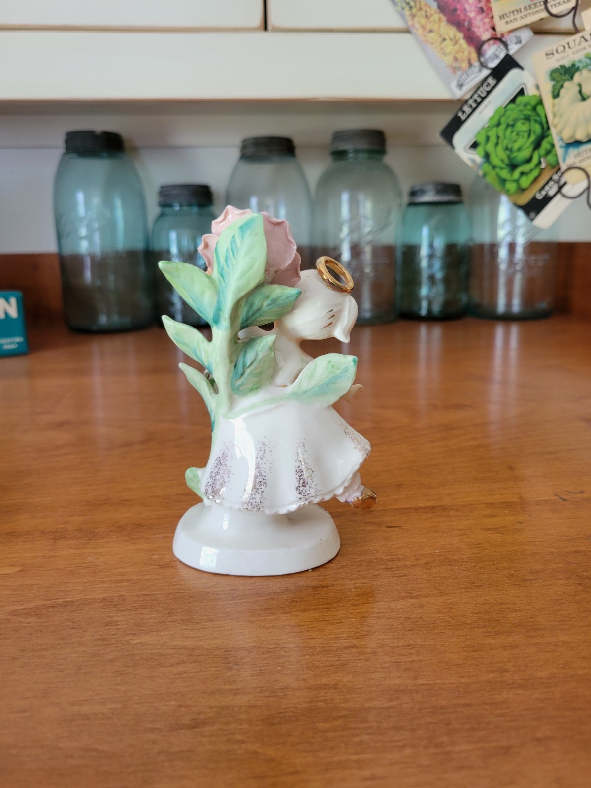 Lefton June Angel Flower Of The Month Girl Dancing Vintage Ceramic
