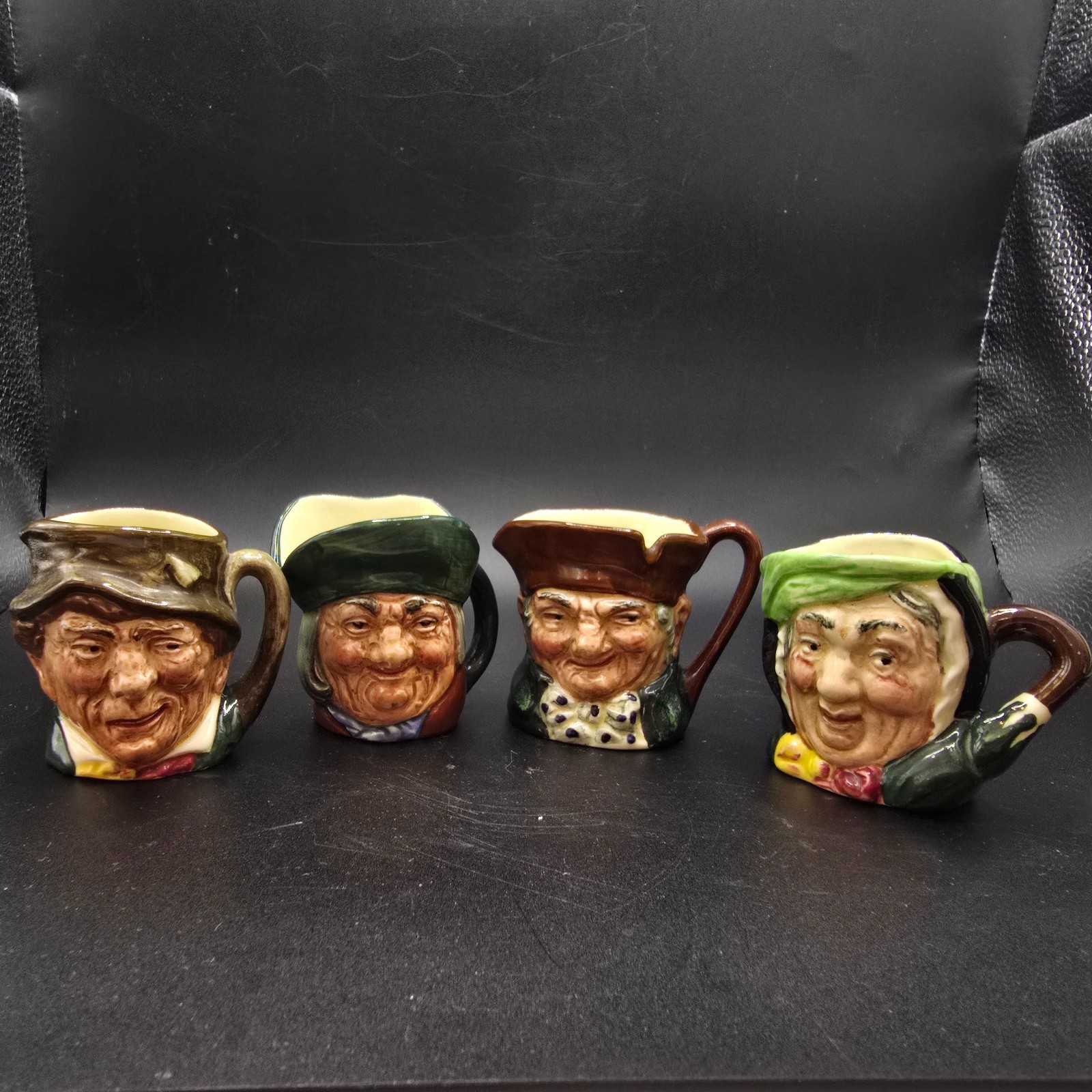Royal Doulton Miniature Character Jugs Set of 4 Paddy Old Charley Weller Gamp