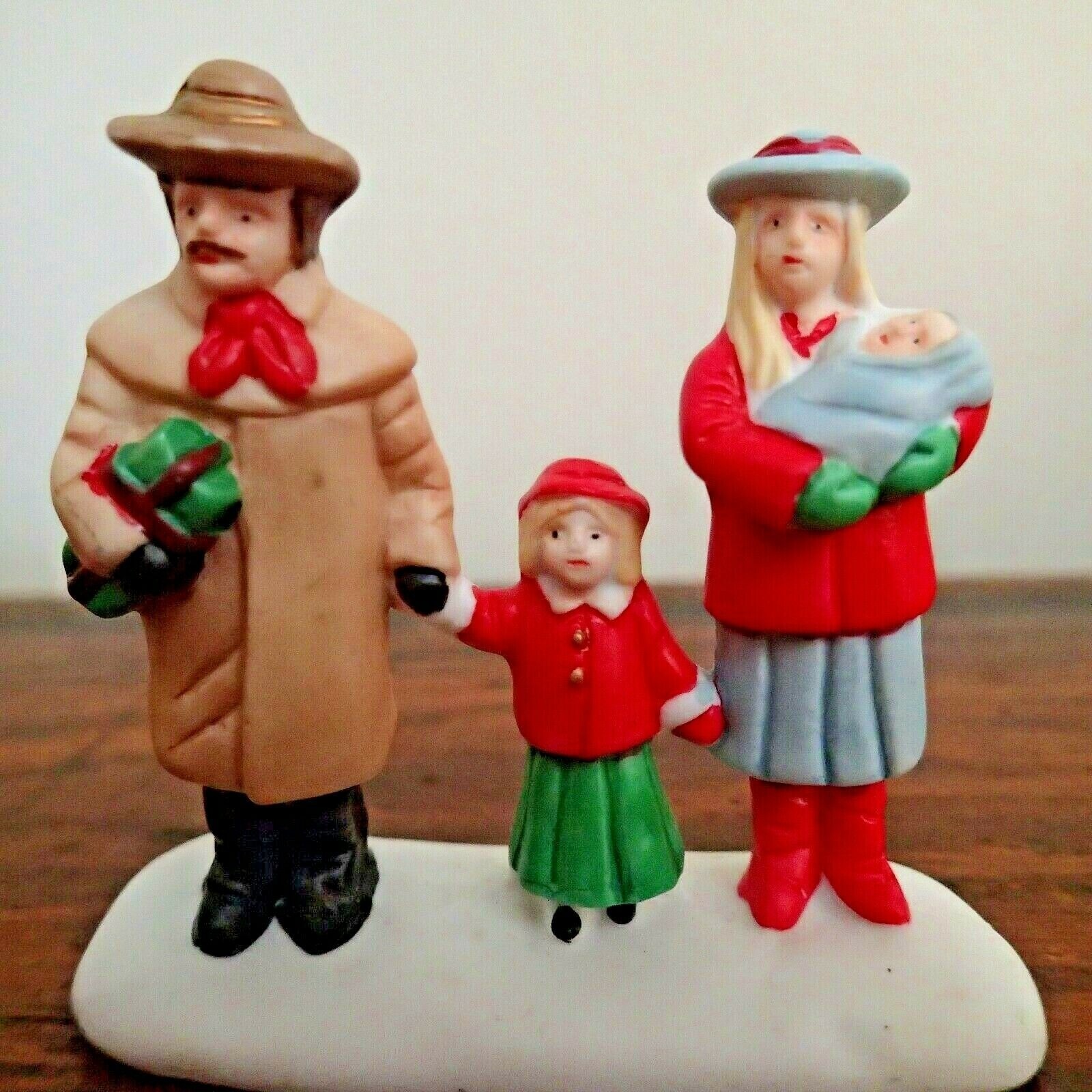 Family Father Mother Child Baby Figurine Miniature Model Train Christmas