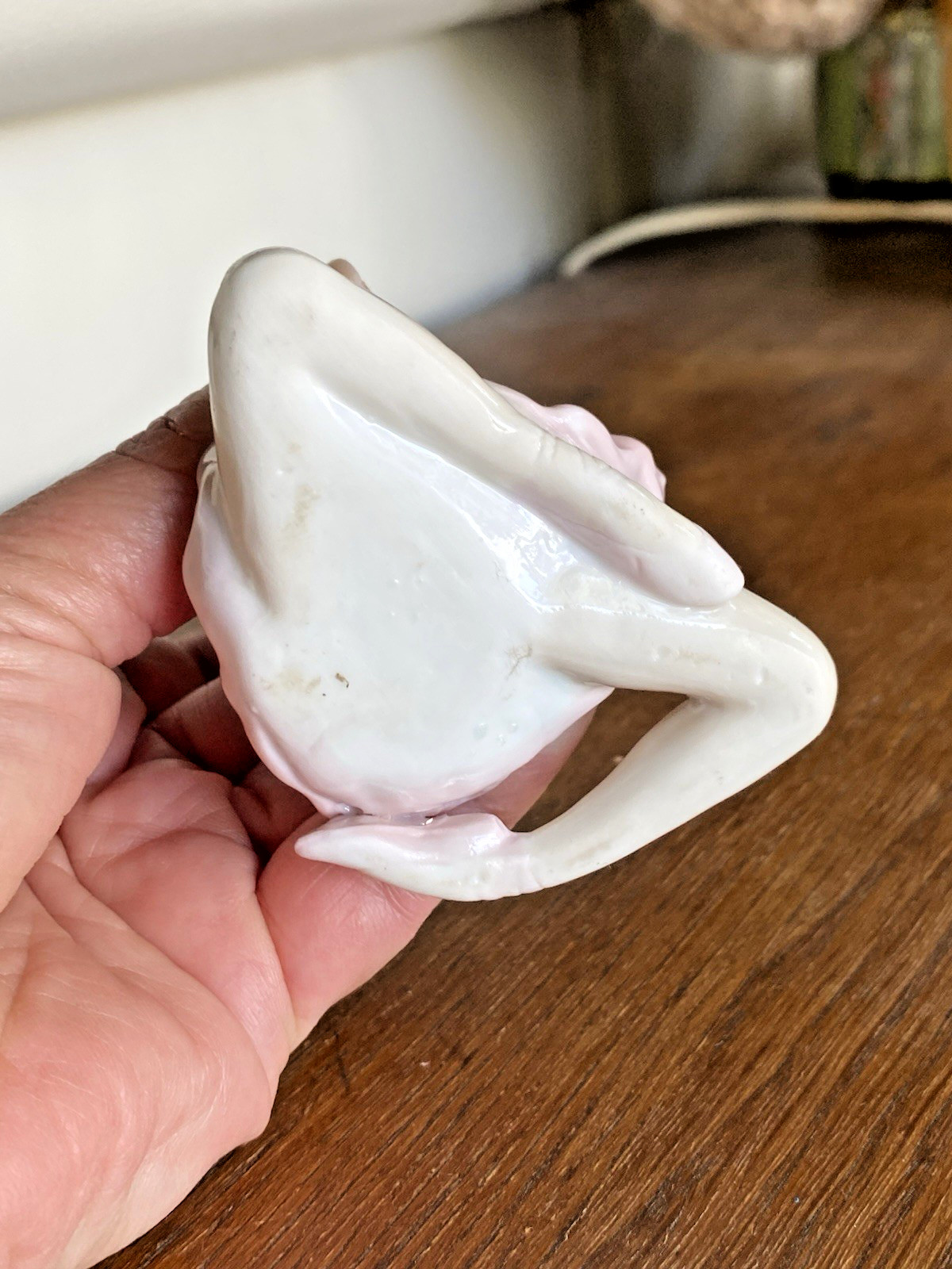 Posing Ballerina Figurine Porcelain Pink tutu Pastels, Princess Leia side buns