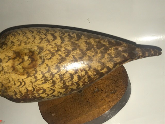 Vtg Carved Wooden Shorebird Sandpiper Bird Decoy Sculpture Hatch Ltd Placida FL