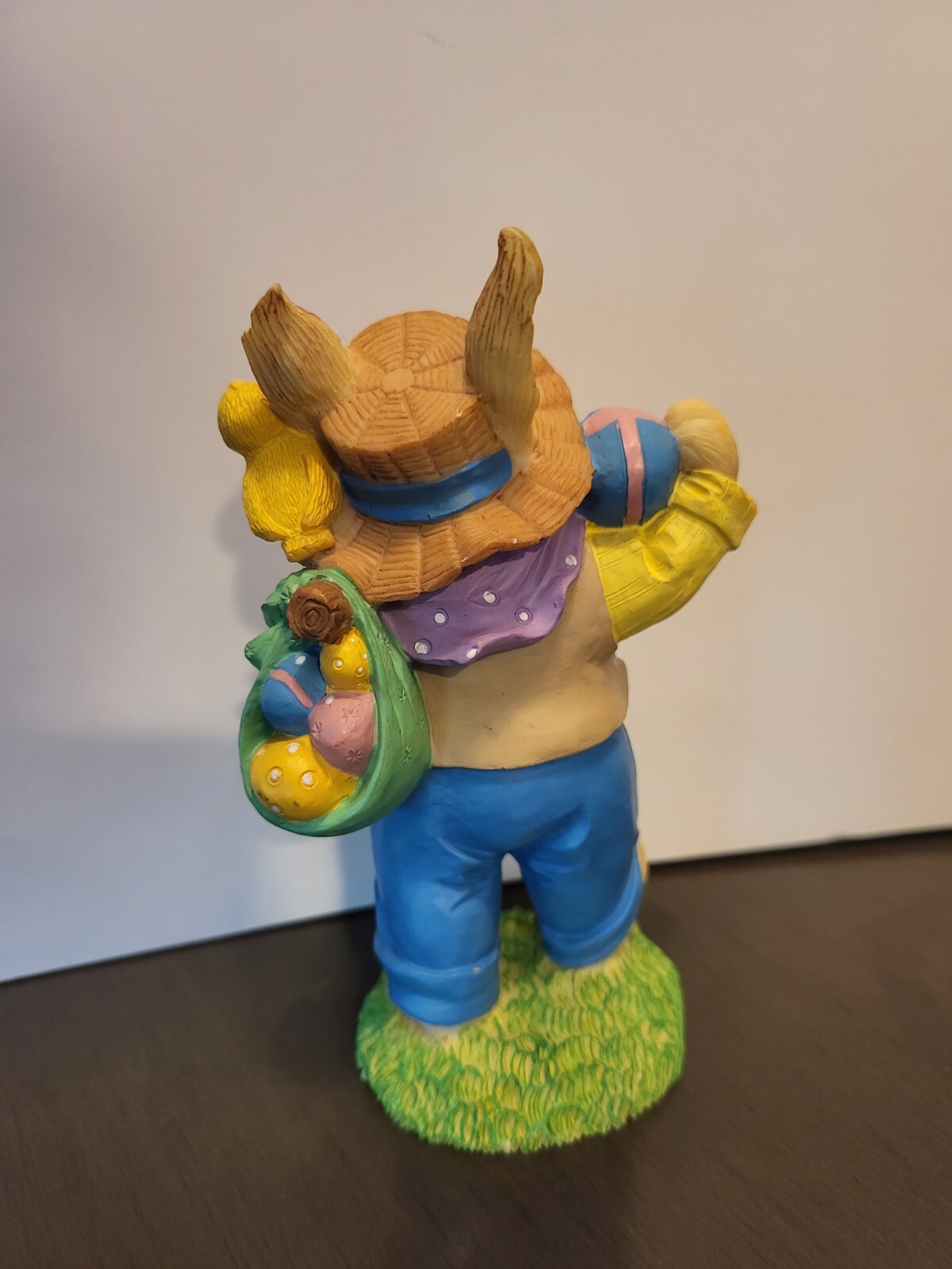 Easter Bunny Figurine Carrying Colored Eggs