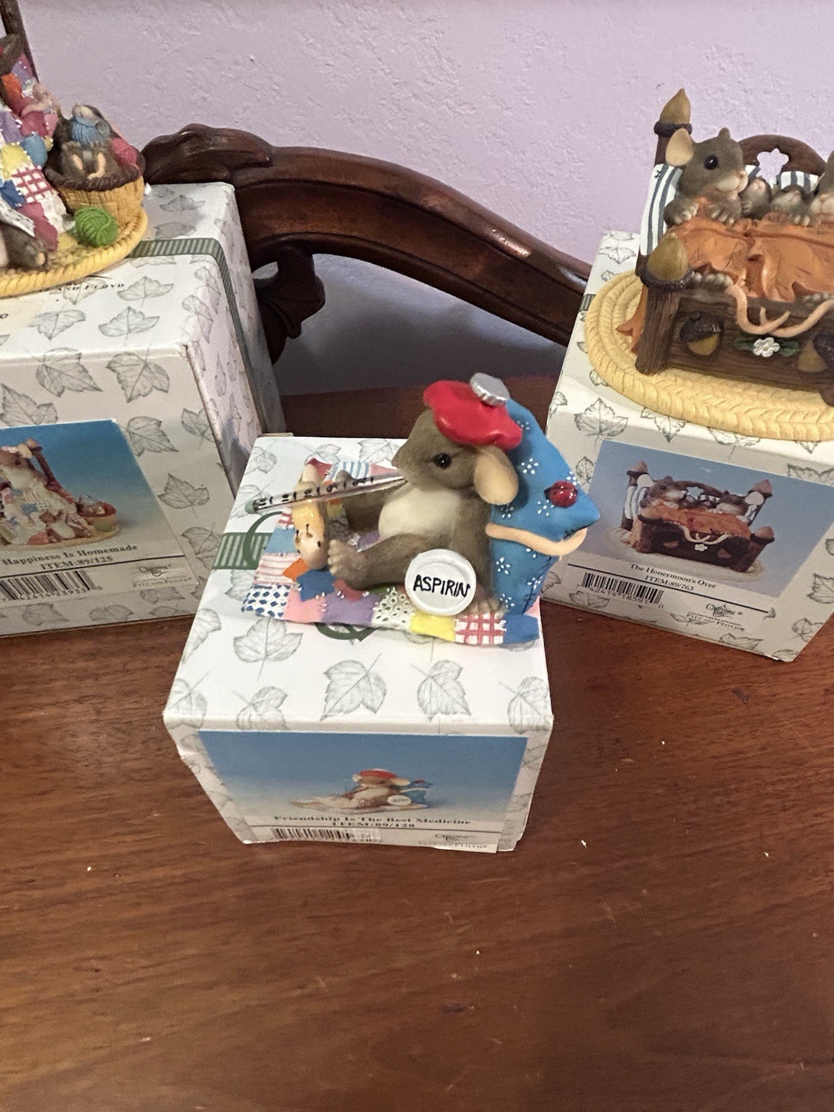 Fitz & Floyd CHARMING TAILS – Mouse Figurines Lot of 5 in Original Boxes