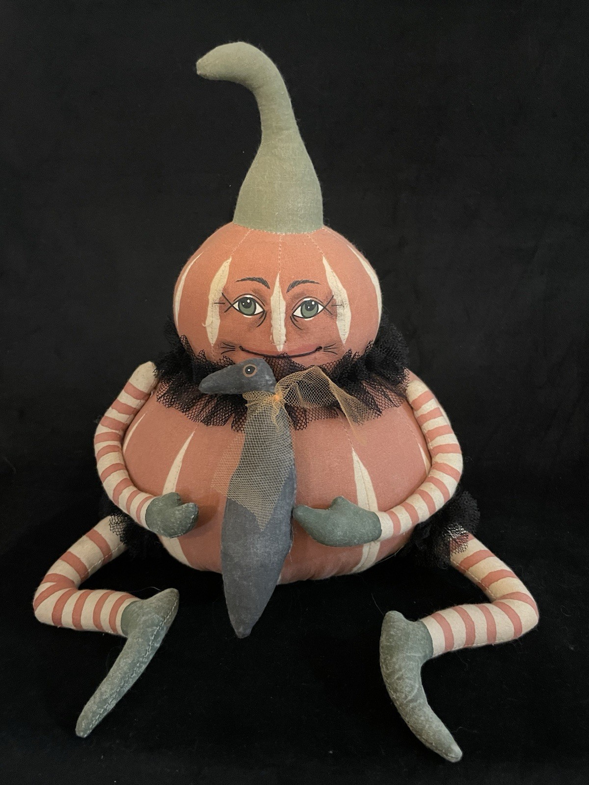 JOE SPENCER Gathered Tradition Folk Art Humpty Jack O Lantern Pumpkin Gussie