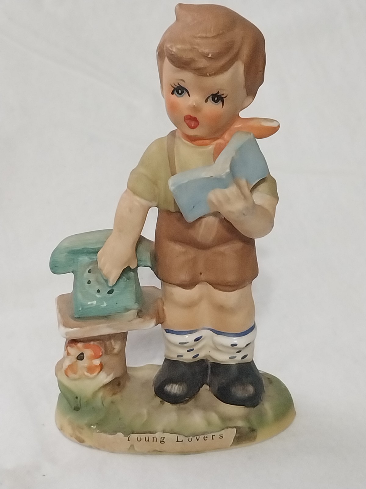 Vintage Arnart 5th Ave Handpainted #1581 Young Lovers Porcelain Boy Figurine