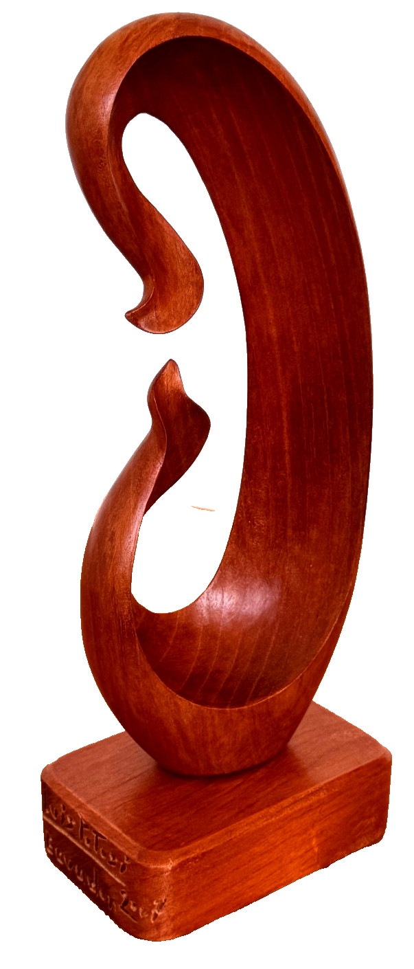 2007 Luis Potosi Ecuador Studio Contemporary Carved Wood Rare Art Sculpture Vtg