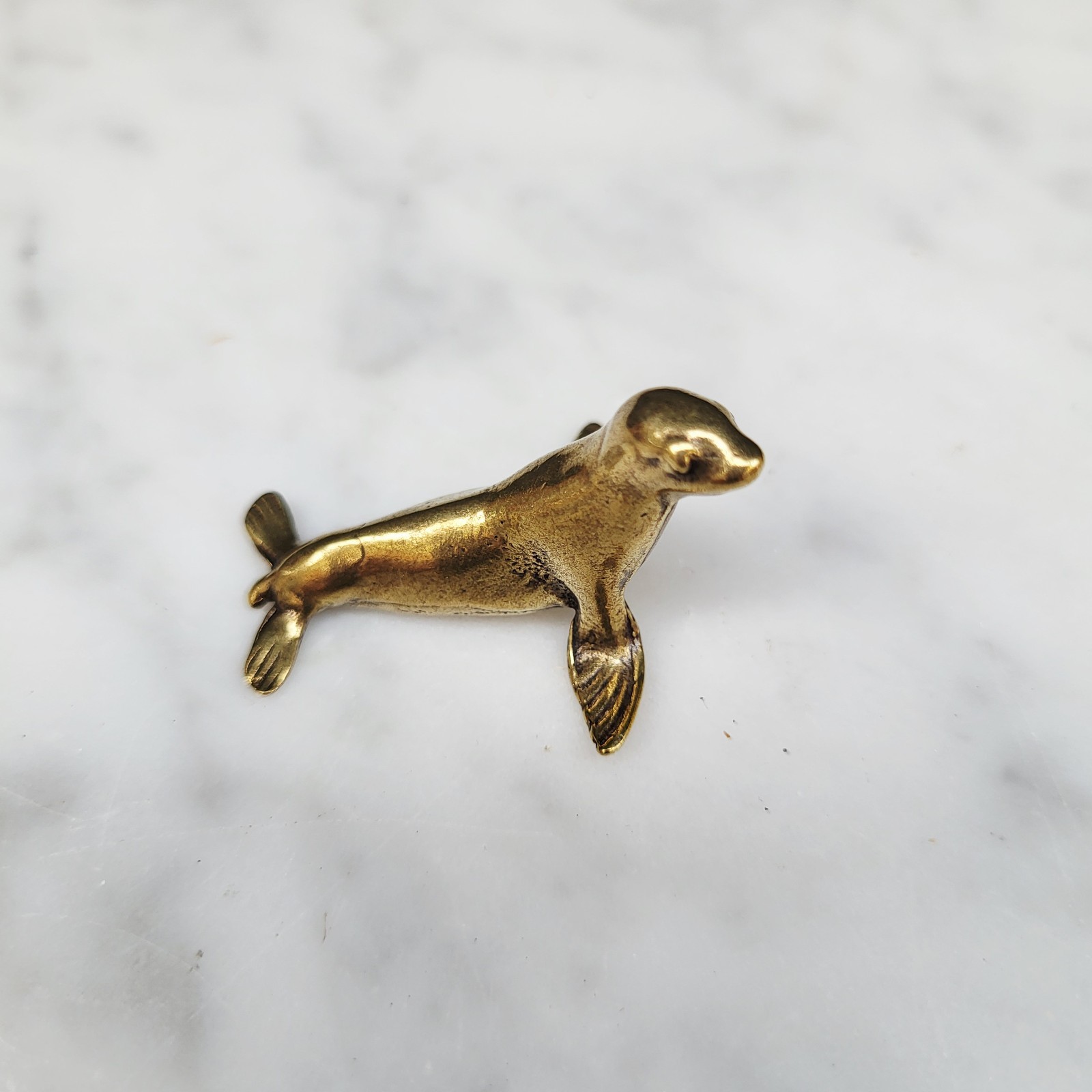 Minature Brass HighDetail Crafted Figurine Sea Lion Seal Ocean Marine Sealife