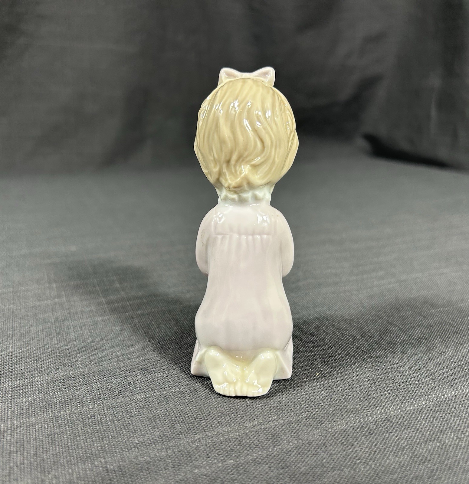 Vintage Roman Japan Porcelain Praying Girl Child Figurine Pink Dress Religious
