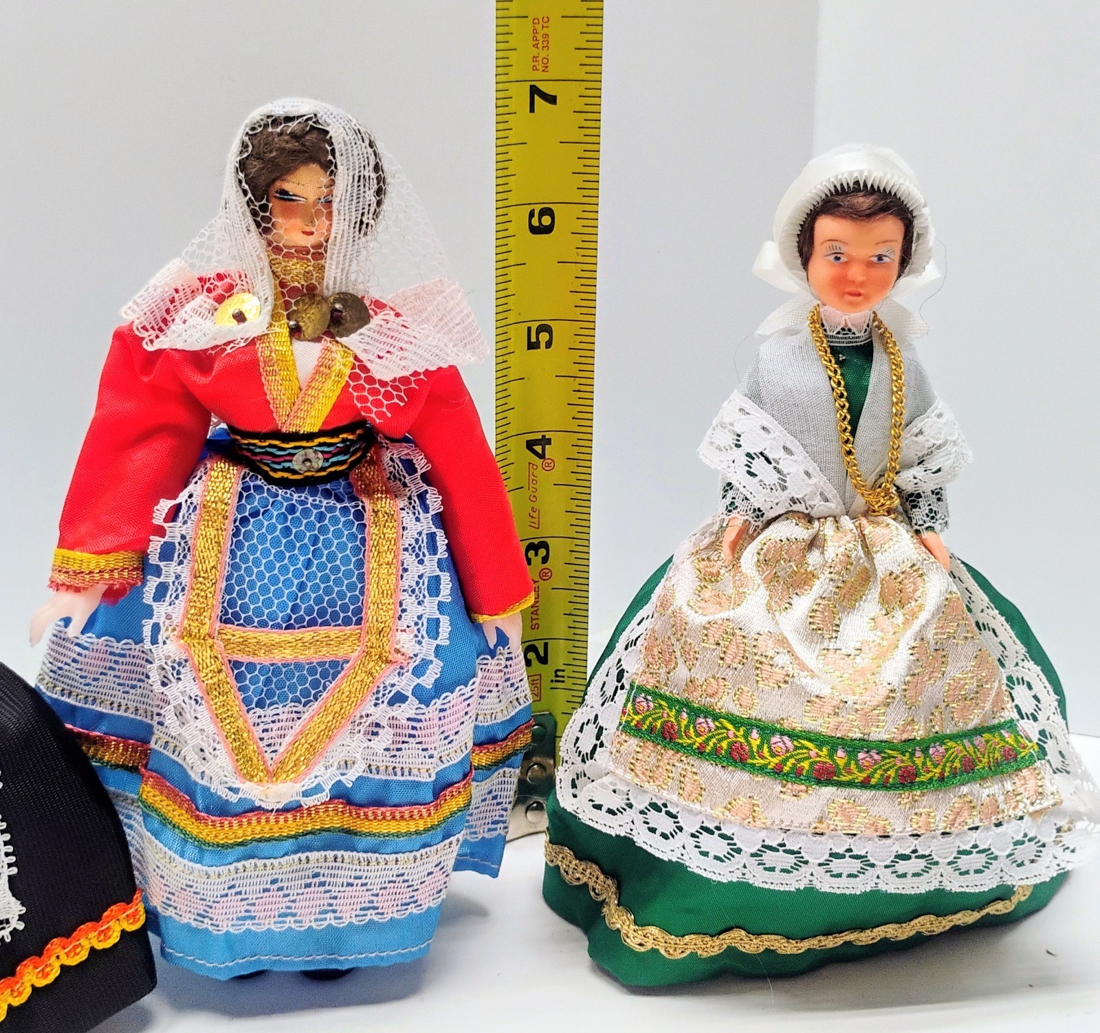 4 Vintage European Costume Dolls French France Breton Regional Folk Art Souvenir