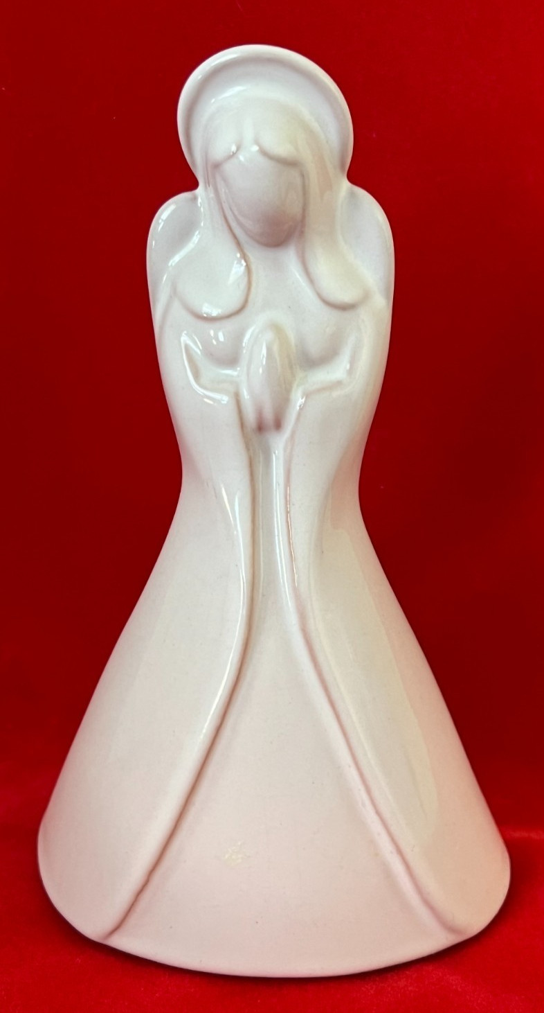 Vintage Rare, Frankoma Ceramic Angel Praying Madonna Figurine 5.75″, Made in USA