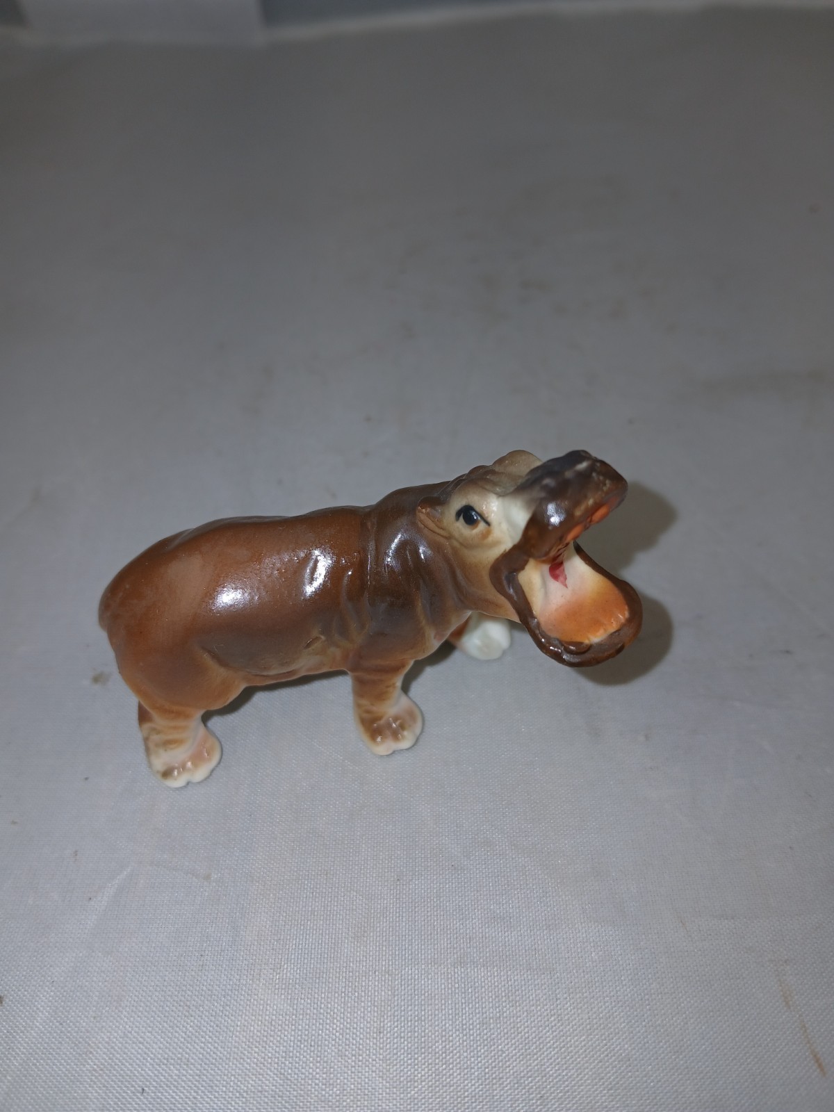 Vintage Porcelain Miniature Hippo