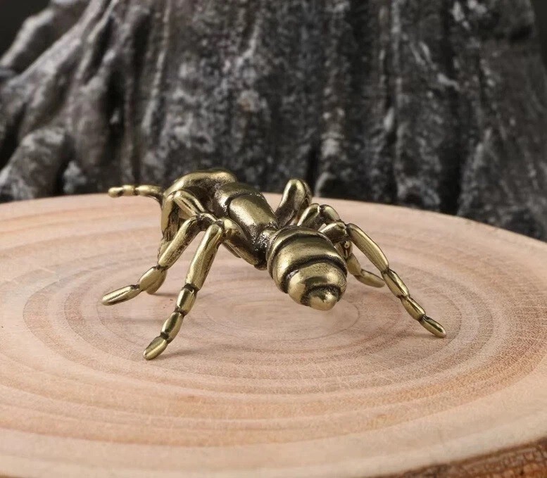 Brass Copper Ant Insect Animal Figurine Mini Statue Table Home Decoration Toy