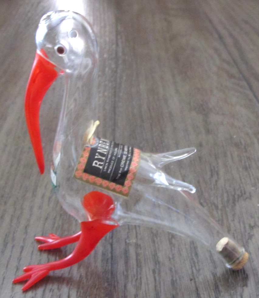 Rynbende Hand Blown Glass Animal Pelican Nautical Figurine Decanter Box EMPTY