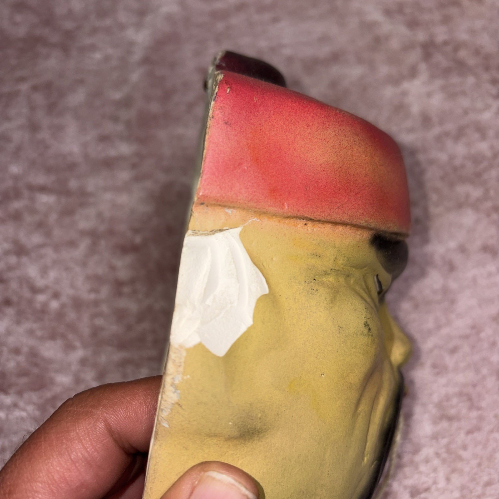 Vintage 1930’s Chalkware String Holder Asian Man