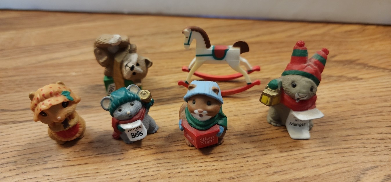 Hallmark Merry Mini Set of Six Horse Dog Mouse Bunny Squirrel