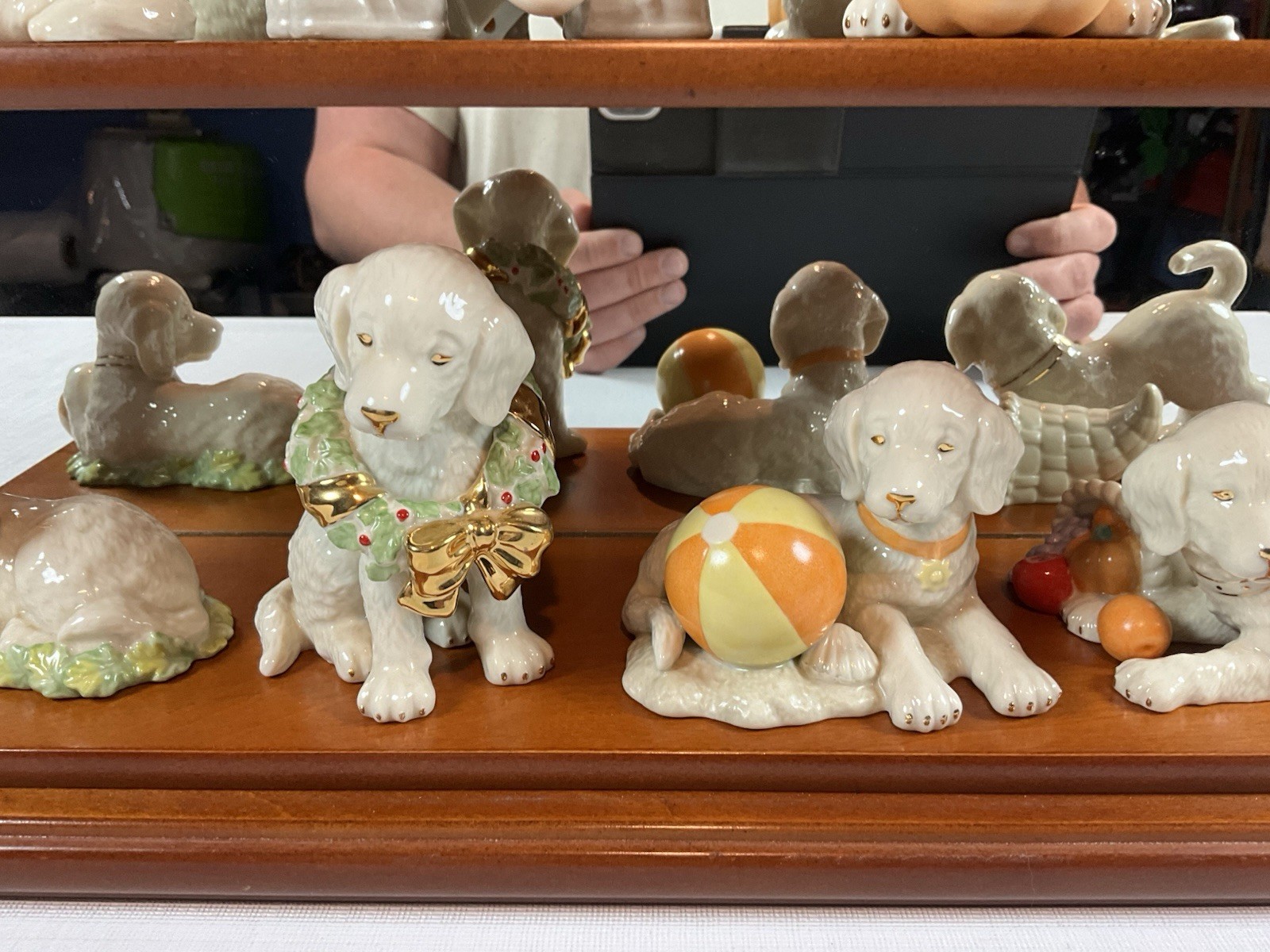 Lenox Golden Year Of Puppies Collection Complete With Shelf Display Excellent