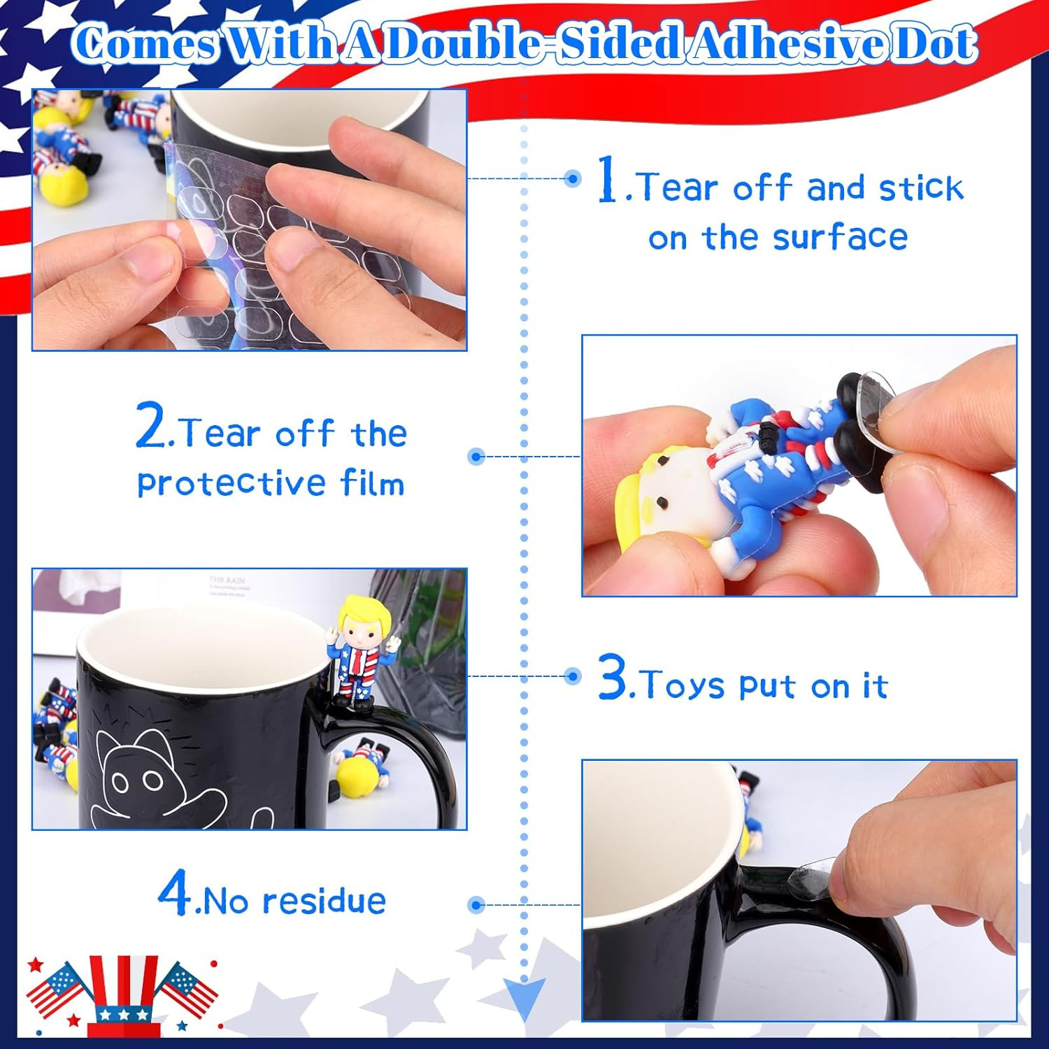 25 Pcs 4Th of July Mini Figures Ornaments,Fun Miniature Independence Day Patriot