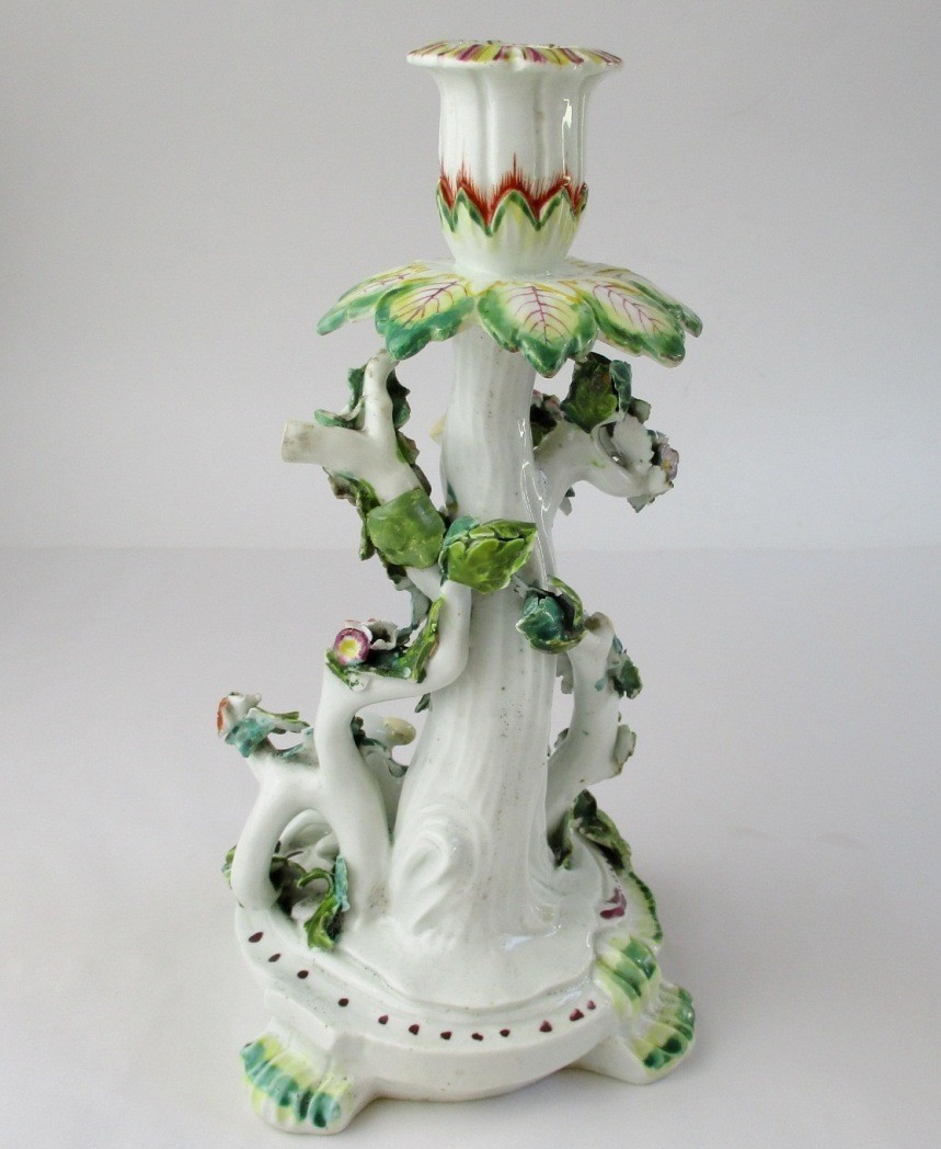 Chelsea Porcelain candleholder lamb figurine 18th century England antique