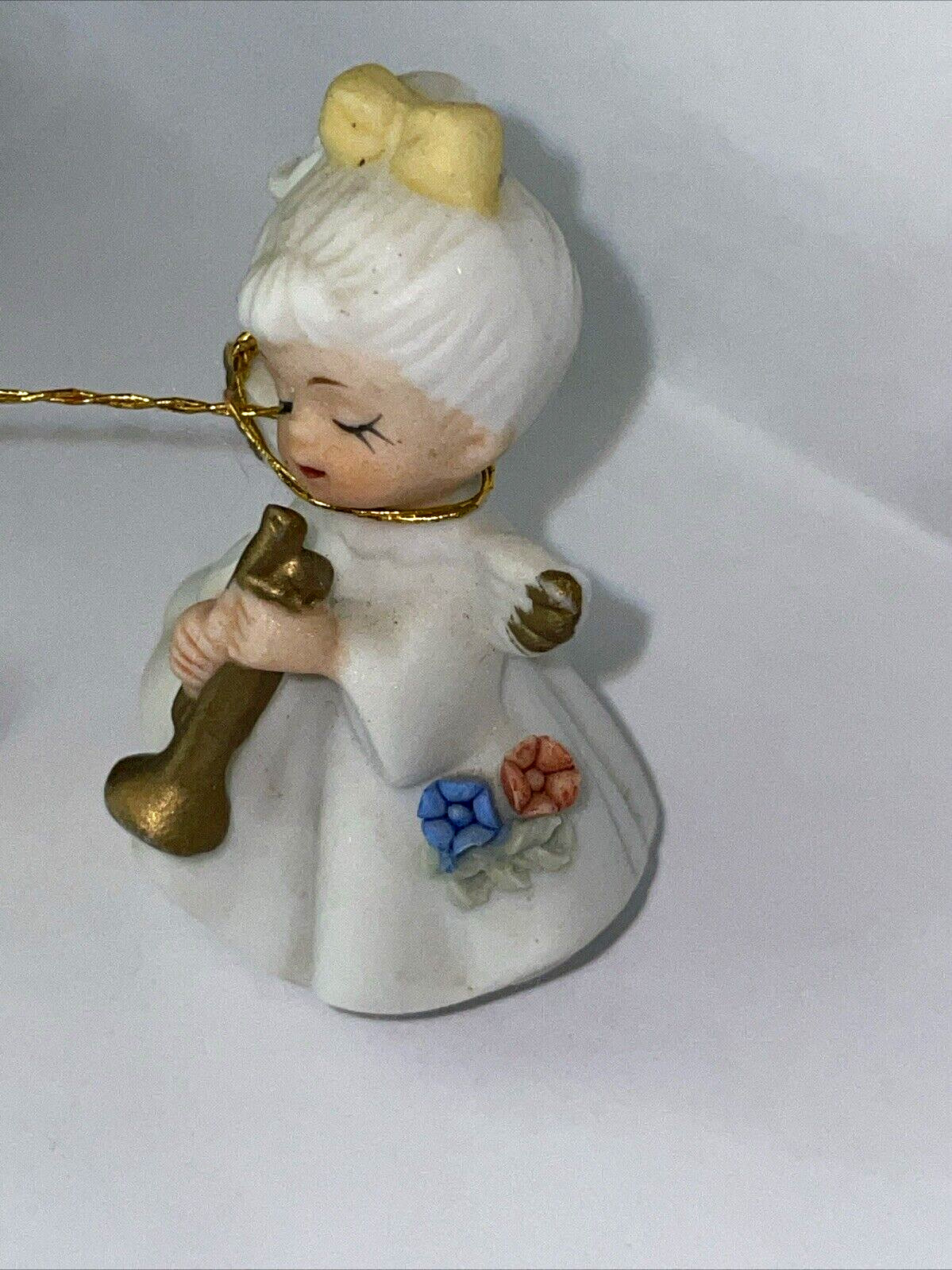 Miniature Musical Angel of the Month May Birthday Trumpet Porcelain Ware 2″ Tall