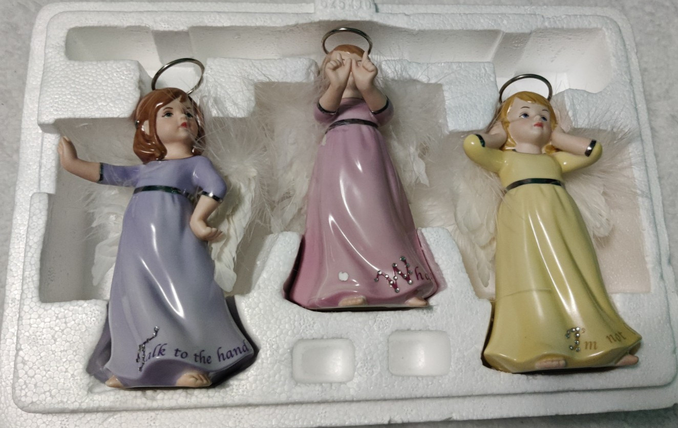 2008 Bradford Exchange Heirloom Porcelain “Attitude Angels” – Purple Pink Yellow