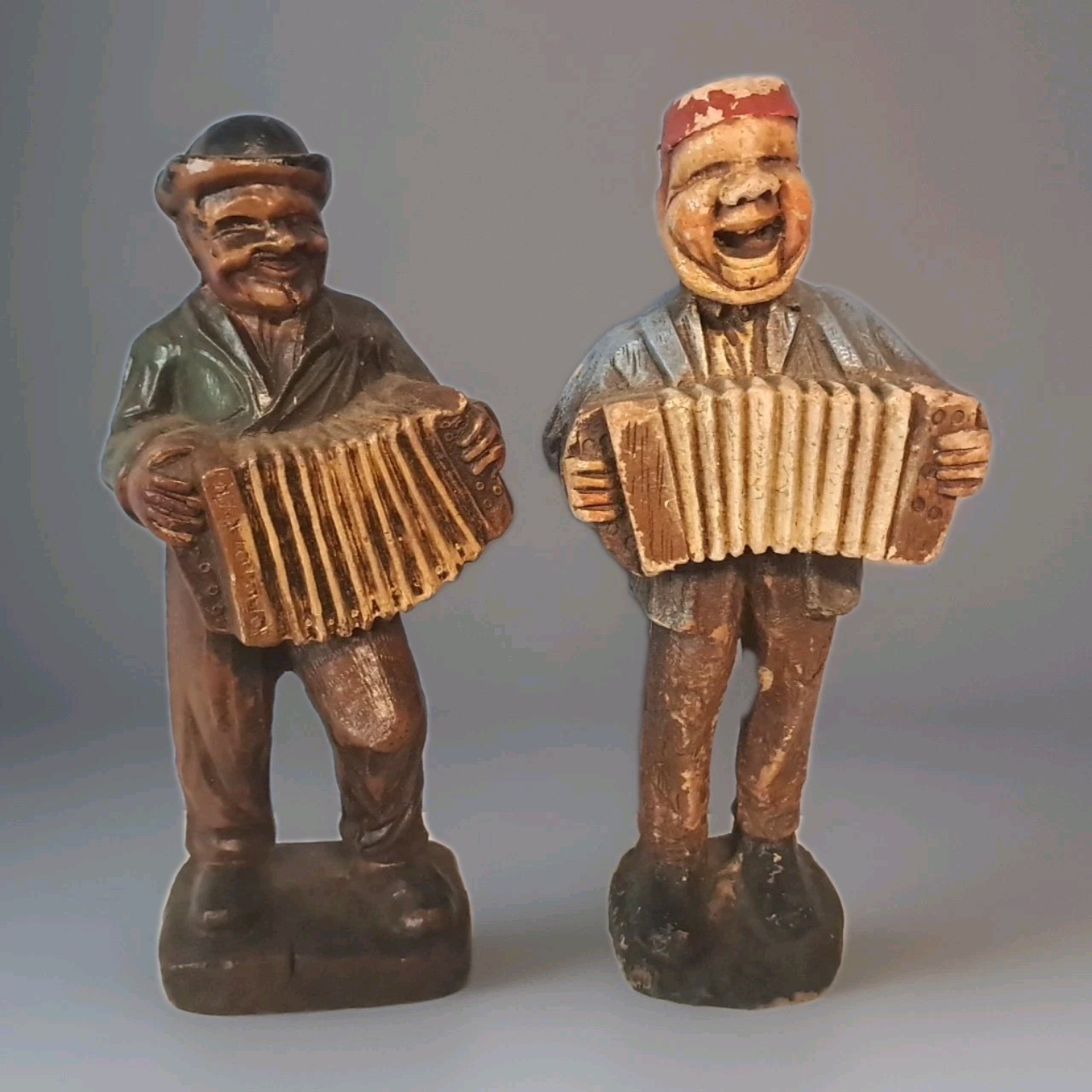 Lot Of 2 Vtg Men With Accordians Figurines