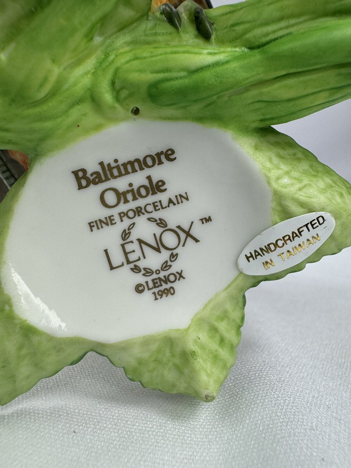Lenox BALTIMORE ORIOLE Garden Birds Collection 1990 Handcrafted Fine Porcelain