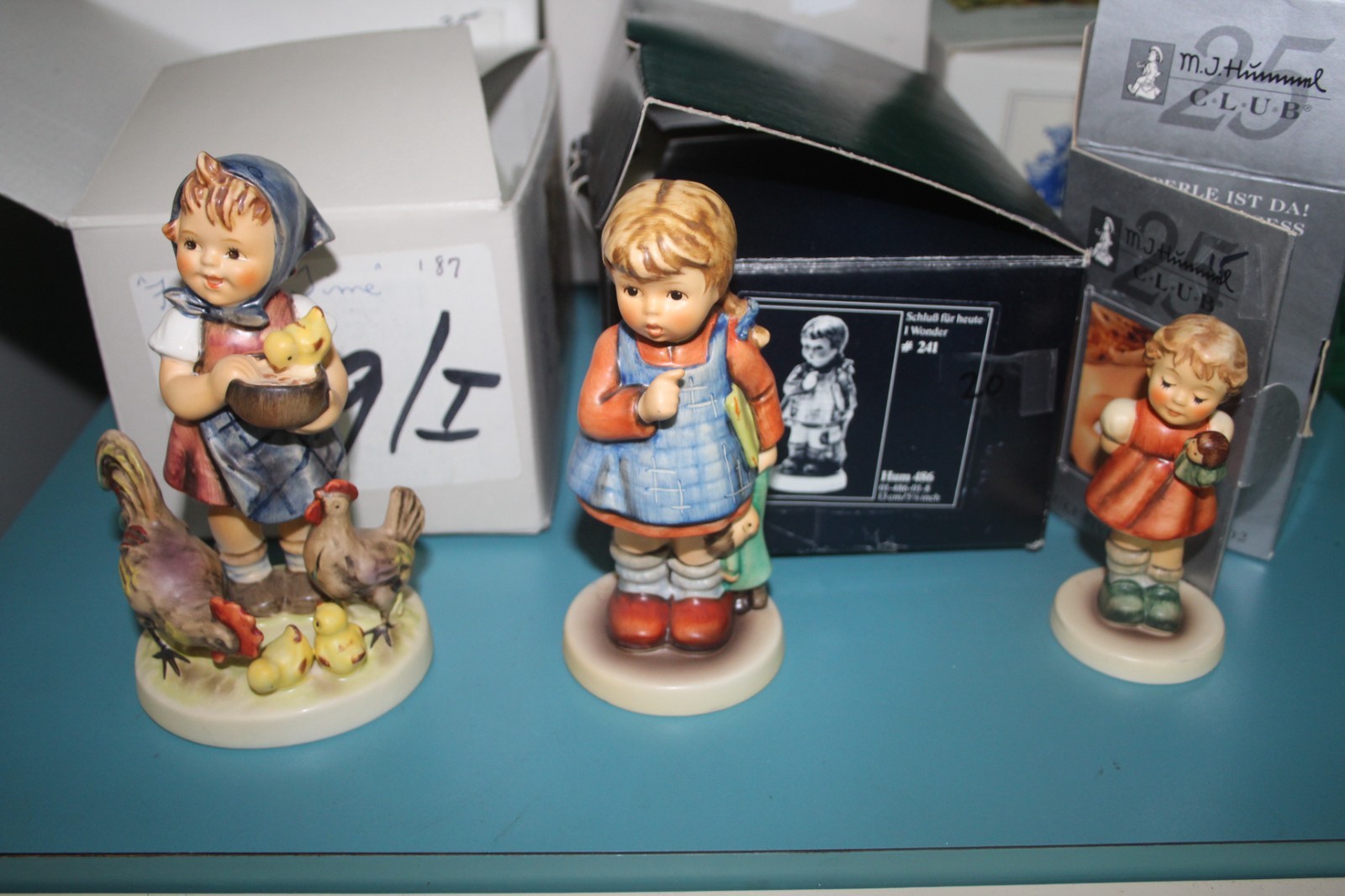 LOT OF 6 VTG HUMMEL GIRL FIGURINES DOLL BATH FEEDING TIME SING WITH ME KEEP WARM