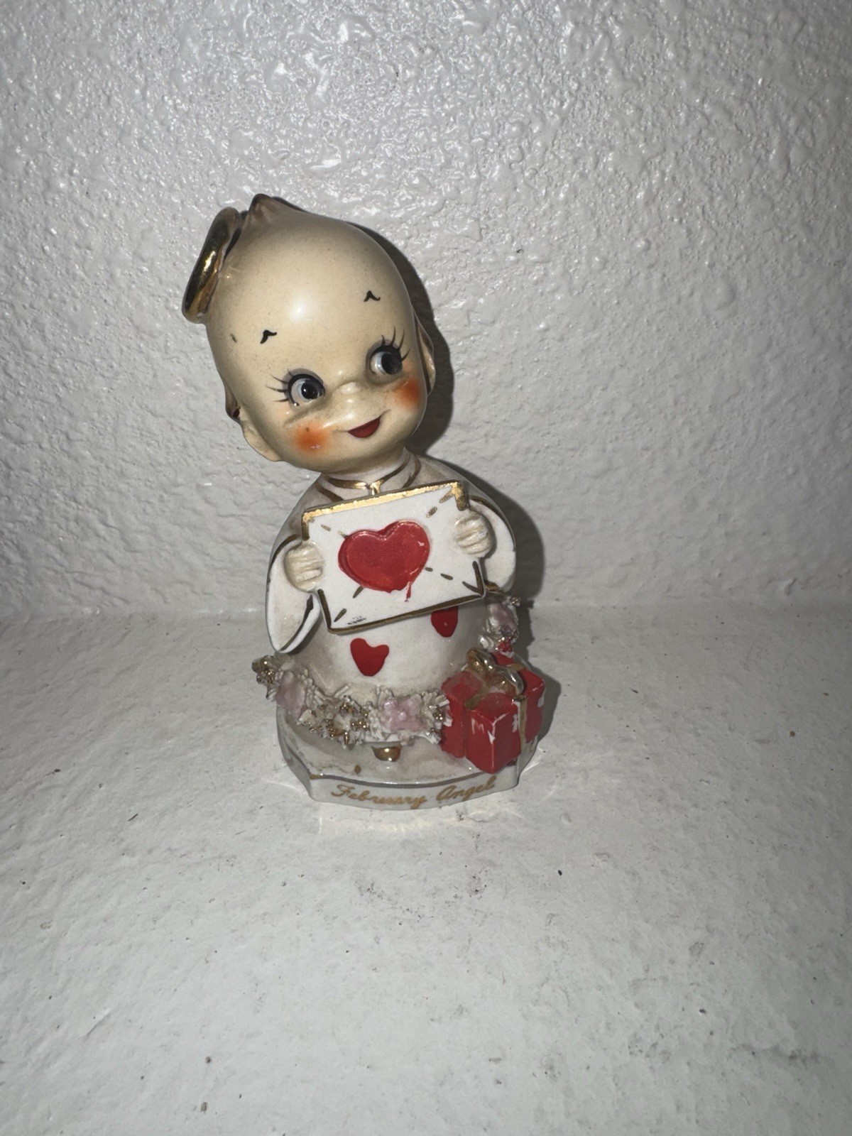 Rare TMJ February Valentines Kewpie Angel Figurine Lefton