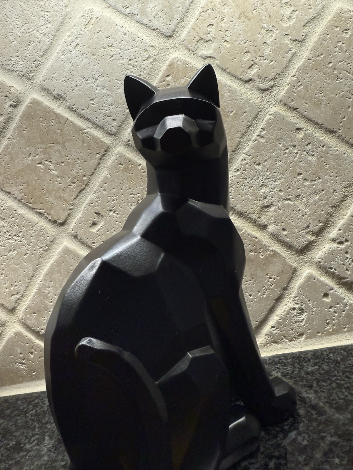 Torre & Tagus Collection Carved Angle Sitting Black Cat Statue Halloween Regal