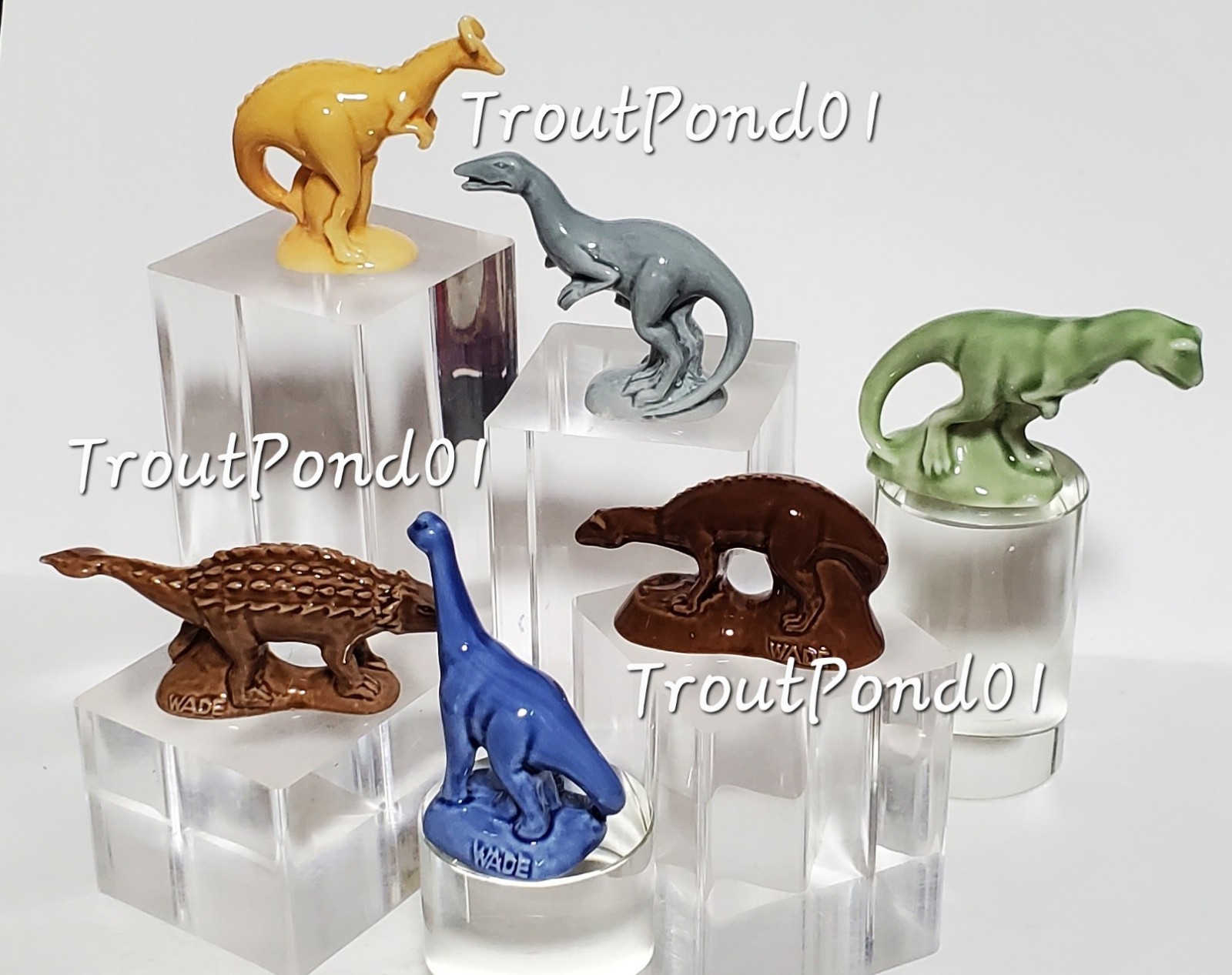 Wade Whimsies England Set of 6 Miniature Porcelain Dinosaur Figurines 2008 Set 3