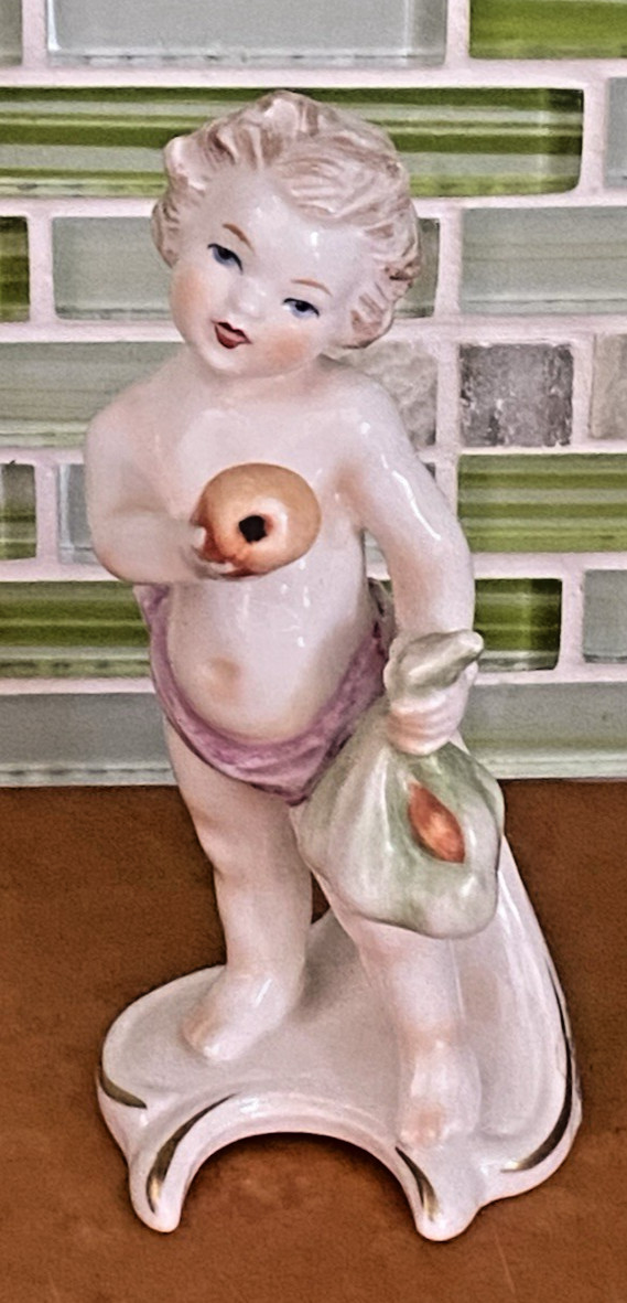 VTG Goebel 5″ Cherub Figurine September Child w/Apples West Germany 1978