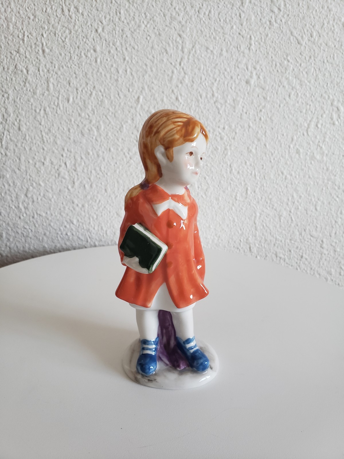 Vintage Hand Painted Porcelain Girl Figurine Holding Books Made In Japan ?