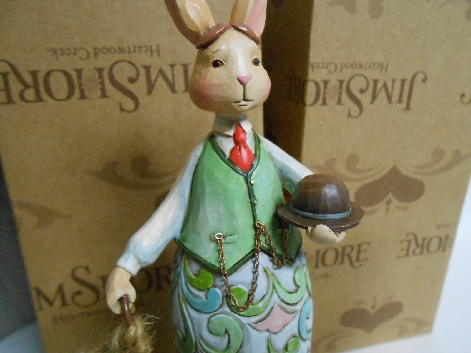 Jim Shore 2008 Mr Gentleman Bunny Bright & Hare with Flair Lady Bunny Set