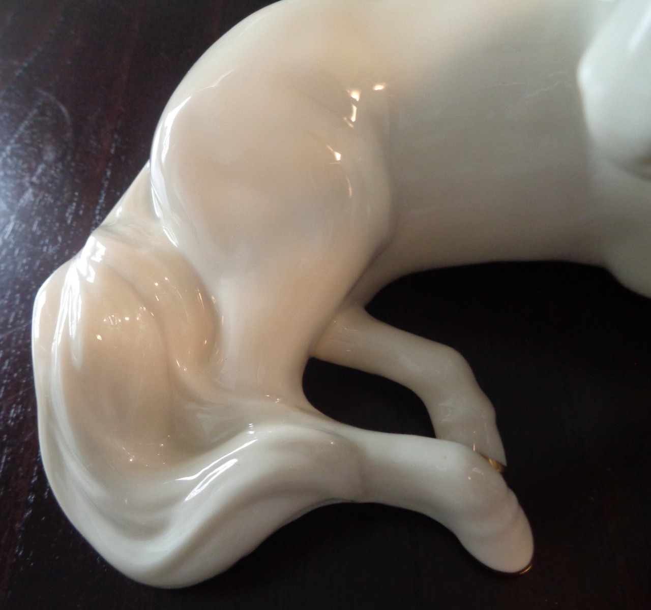 EXQUISITE VINTAGE LENOX CHINA UNICORN STATUE w/GOLD HORN & HOOVES-ORIGINAL TAG