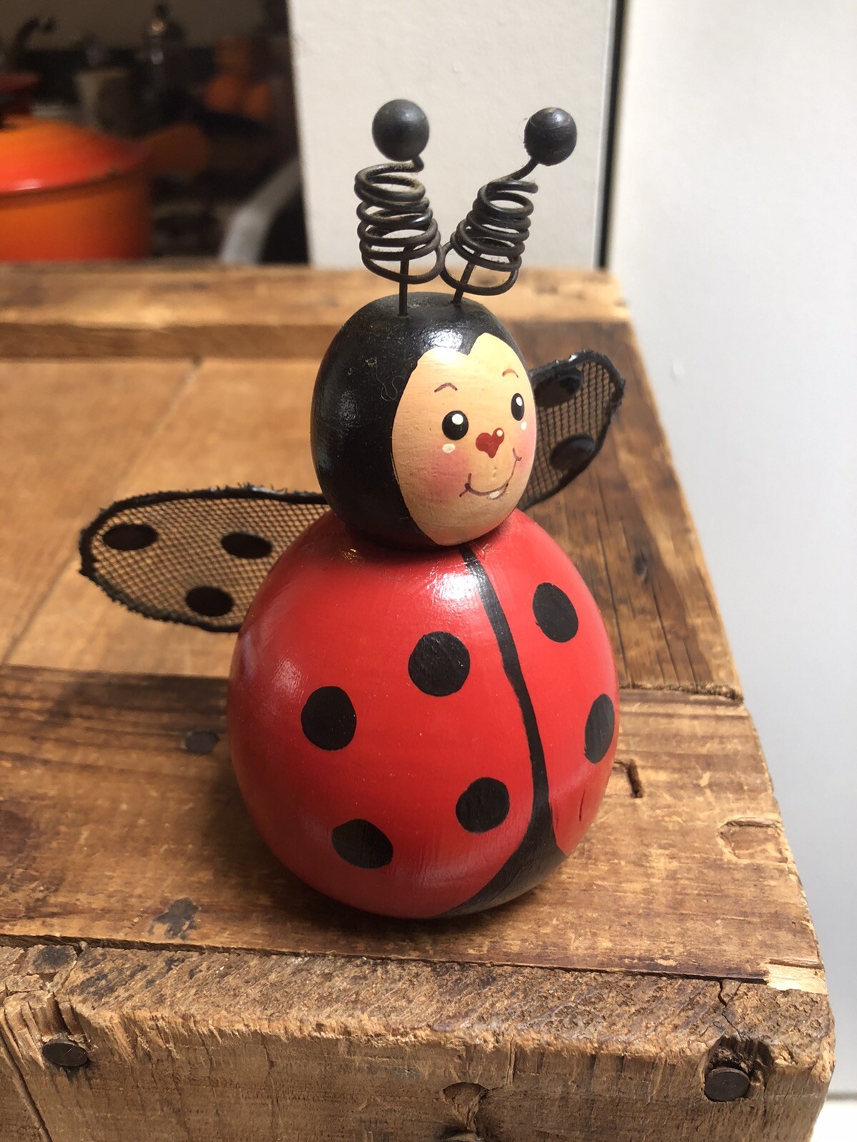 Cutest Ladybug Sculpture I’ve Ever Seen~ Wood 5”