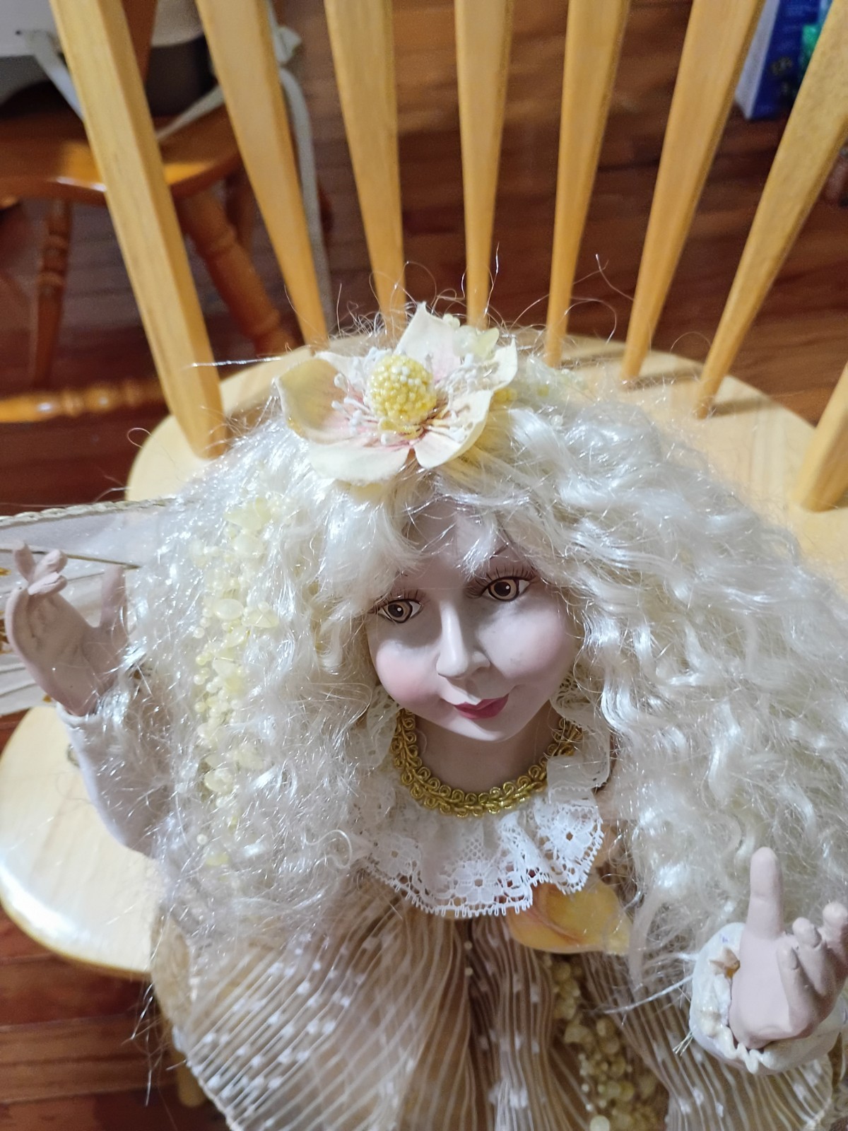 Large Porcelain And Fabric Ballerina Angel
