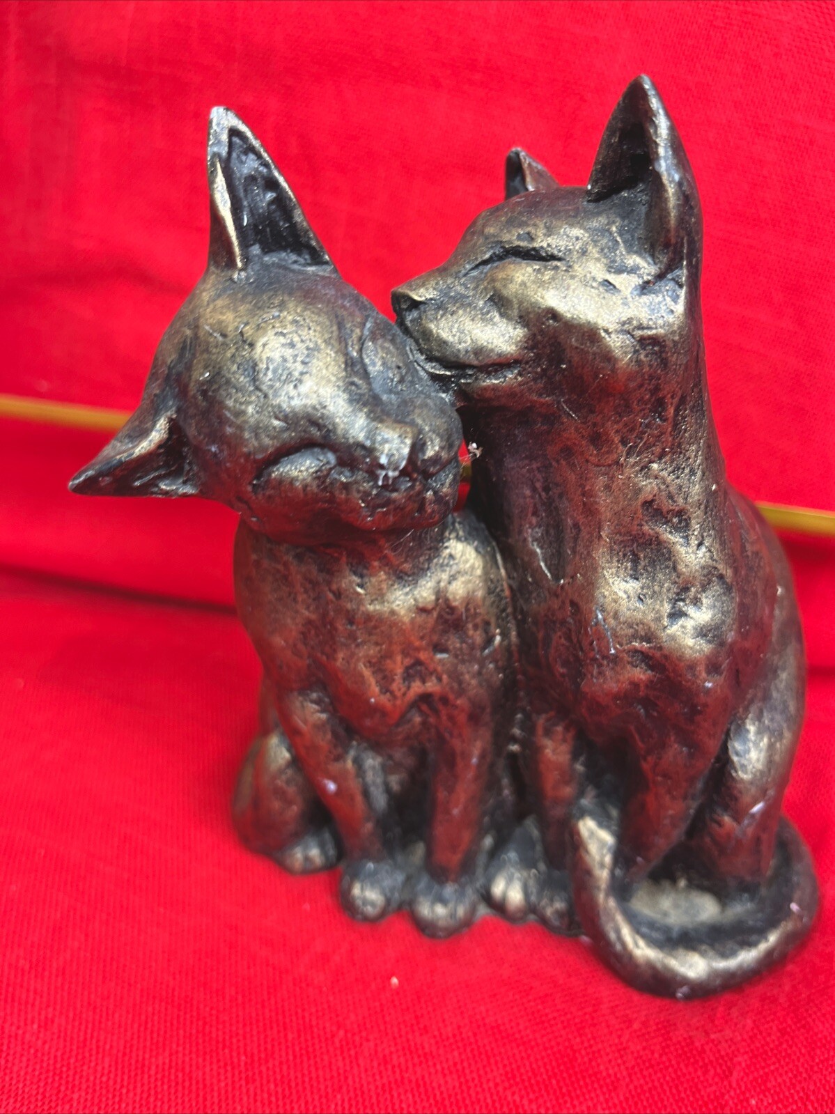 Paul Jenkins Frith Yum Cats Sculpture Grooming Kitty Cold Cast Bronze Signed