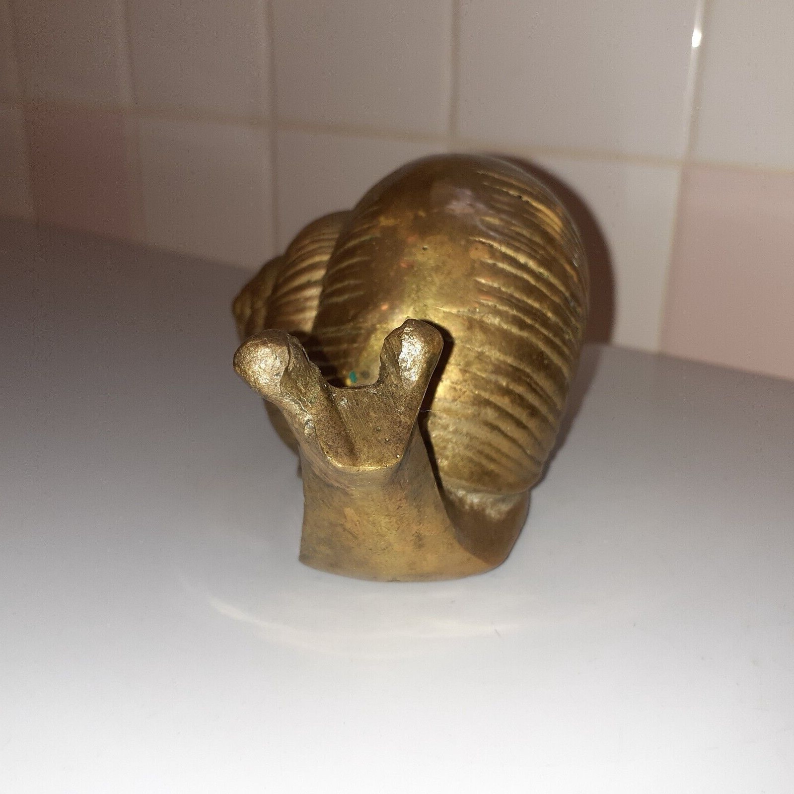 Vintage Beautiful Solid Brass SNAIL Figurine 4.9″ x 3″ x 2.8″ tall