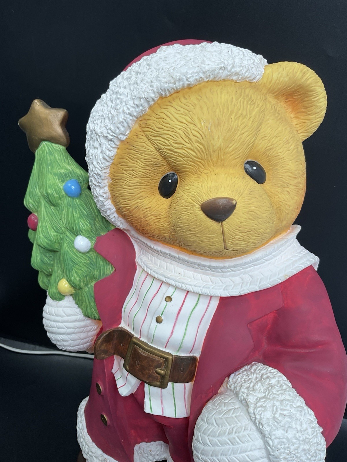 ENESCO CHERISHED TEDDIES PRISCILLA HILLMAN BEAR SANTA 16” , XMAS LIGHTED 435414