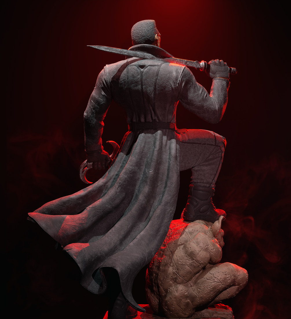 Blade from Marvel Statue Figurine | Superhero Action Figure | 3D Printed Painted