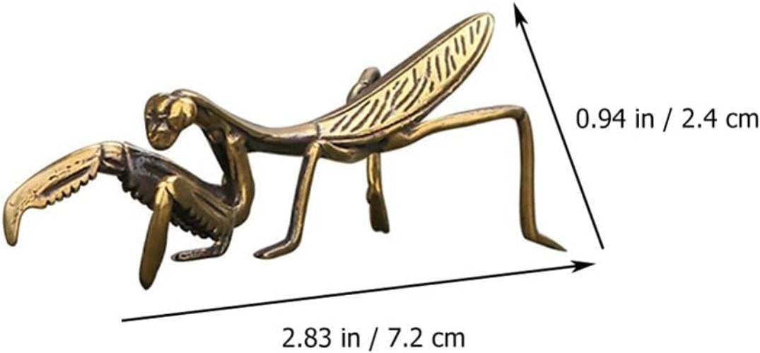 Intricate 2.83″ Golden Mantis Figurine – Perfect for Indoor & Outdoor Decor