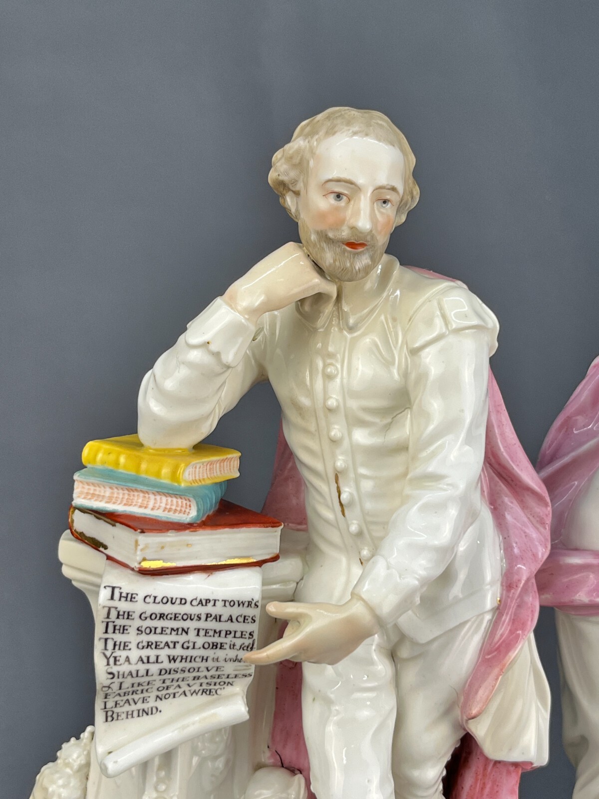 Pair 18th C. Derby Porcelain Figures of Wm Shakespeare and John Milton c. 1780