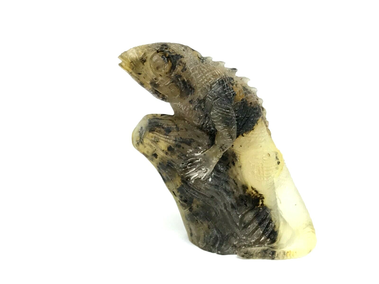 AMBER IGUANA Gift Carved BALTIC Figurine Statuette Untreated Raw Unique 4g 15785