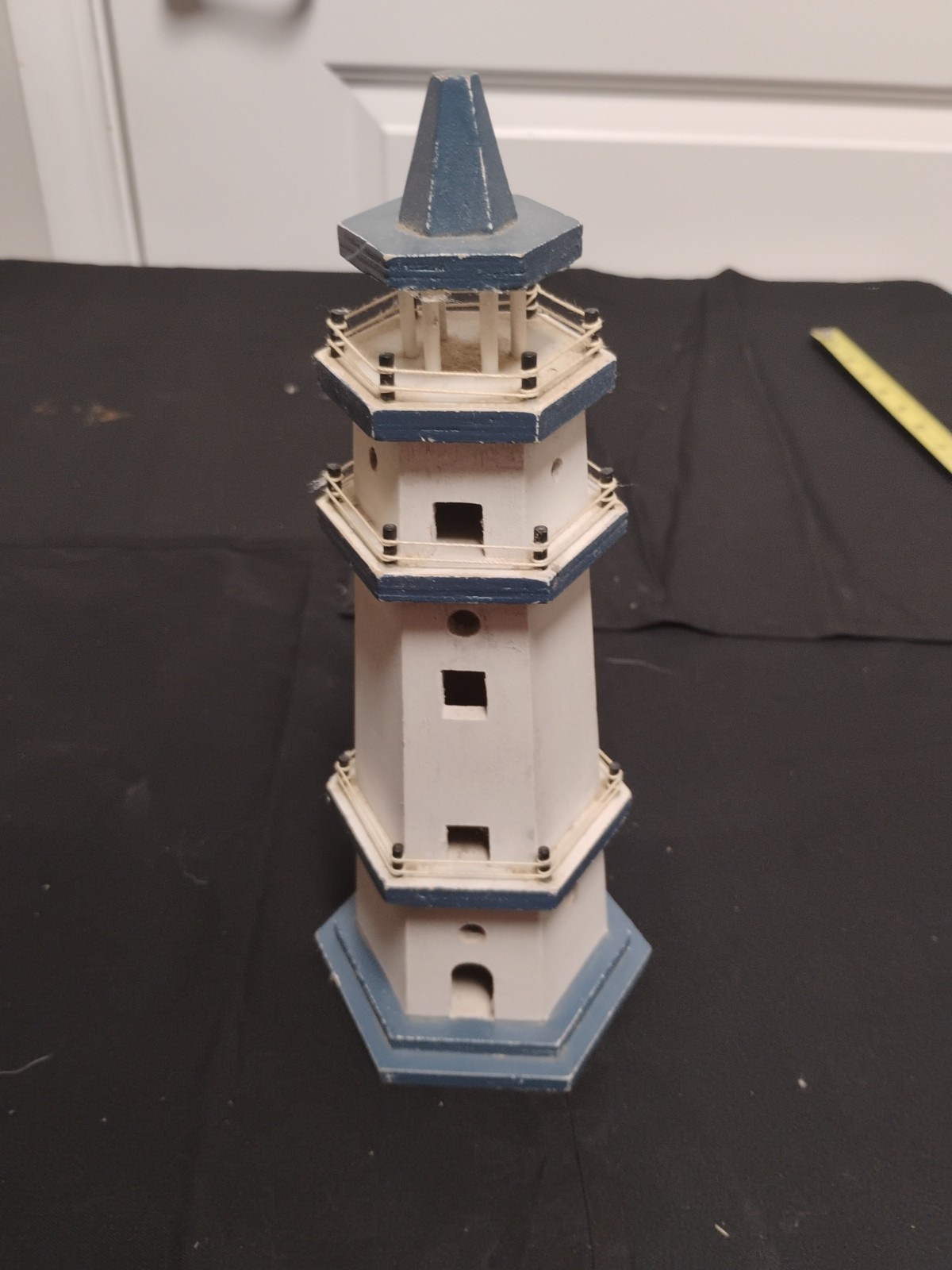 10.5 In Tall Lighthouse Decorative Figurine/Wooden/ Made In China