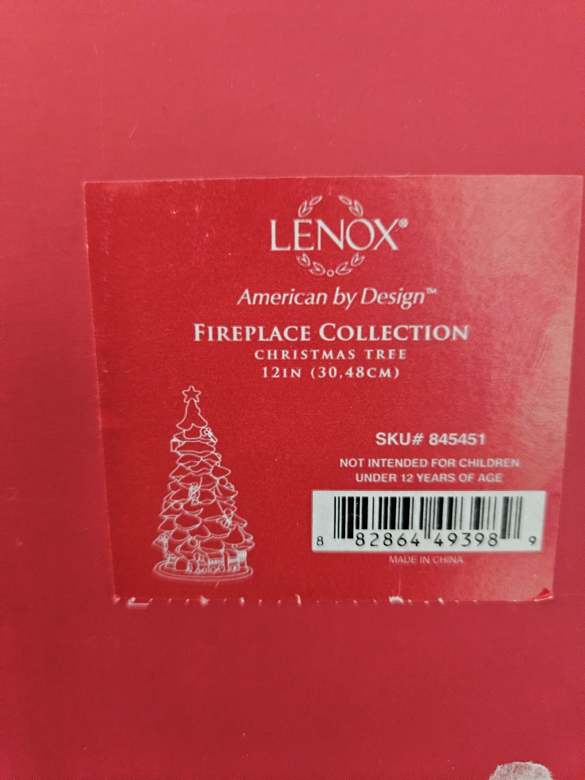 LENOX FIREPLACE COLLECTION CHRISTMAS TREE Sculpture — NEW in BOX
