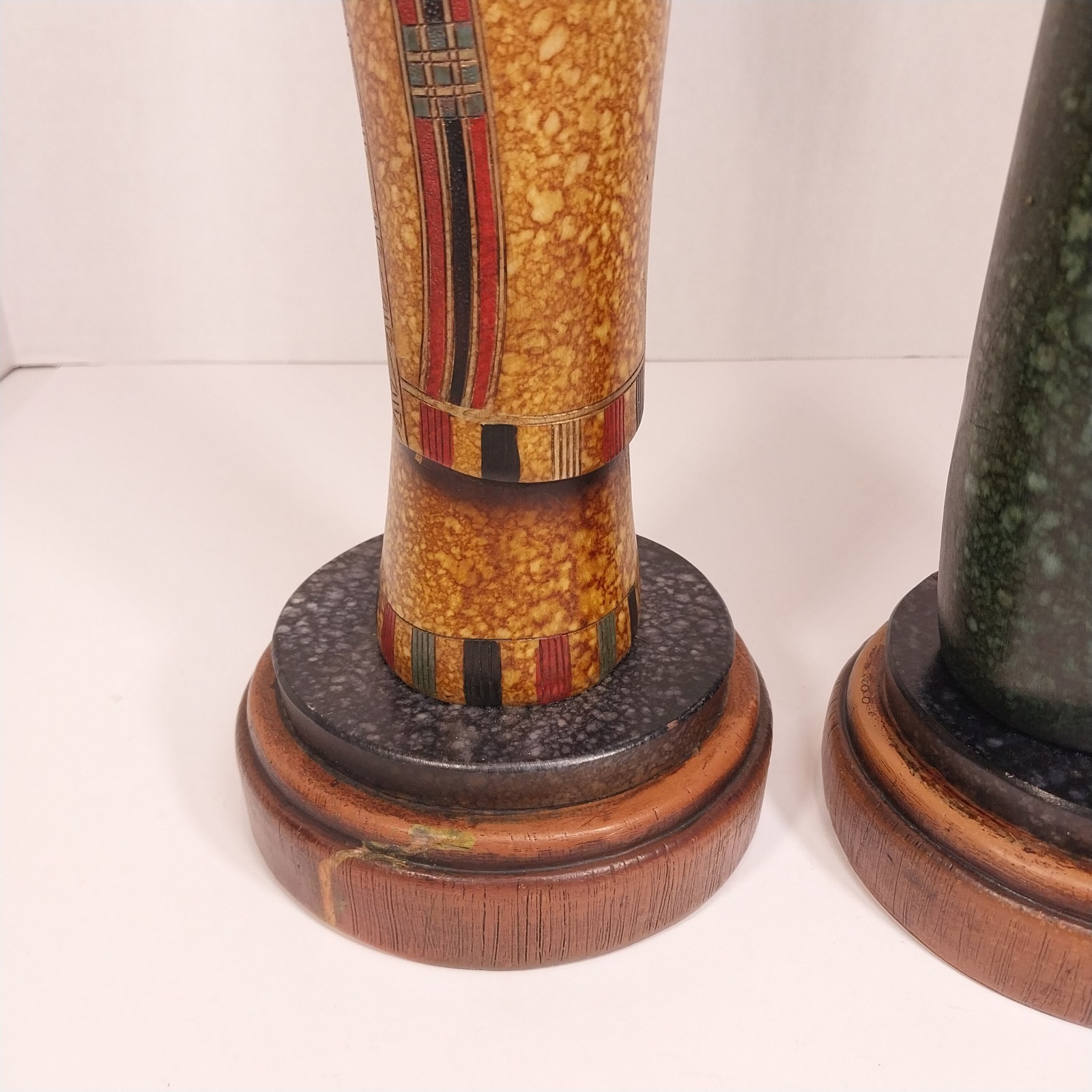 Pair Large 18″ Tall Native American Couple Figures Man & Woman Statues Navajo(?)